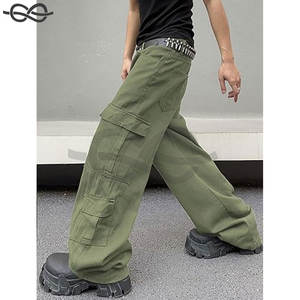 Jeans cargo baggy décontracté à la mode pour hommes, pantalon cargo en denim avec poches et jambes larges, style urbain tendance, confort et durabilité - Product Image 6