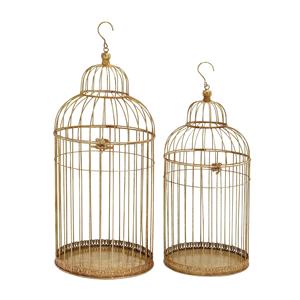 Haute Qualité Petite Cage Pour Animaux De Compagnie En Acier 2 Or Finition Oiseaux Classique De Luxe Saison Festive Décor À La Maison Article-Prix Direct Usine - Product Image 1