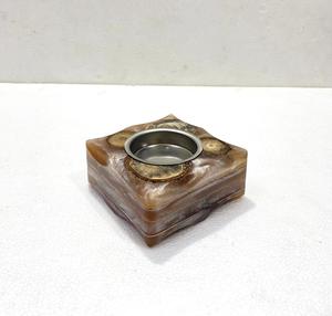 Quemador de Incienso de Cristal con Incrustaciones de Madera y Resina Epoxi Ecológica, Decoración de Hogar de Lujo, Quemador de Carbón Pulido de Tamaño Personalizado, Soporte para Oud - Product Image 5