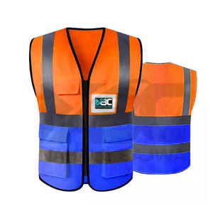 Gilet de construction en polyester personnalisable pour hommes avec maille réfléchissante Flash LED bicolore Vêtements de travail de sécurité Logo personnalisable doux - Product Image 1
