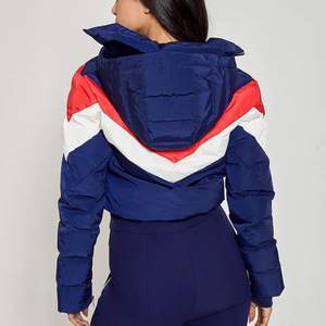 ชุดกันหิมะแบบกันน้ำ ชุดสกี เสื้อแจ็คเก็ตสโนว์บอร์ดมีฮู้ด แจ็คเก็ตสกีแบบซิป เสื้อผ้าสำหรับเล่นหิมะ สีดำ/แจ็คเก็ตสกีสำหรับผู้หญิง สีพื้น โพลีเอสเตอร์ - Product Image 4