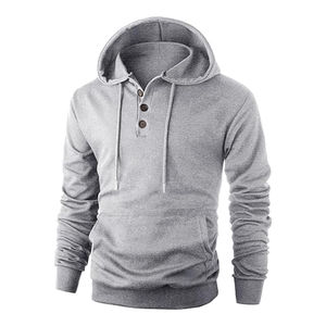 Sudadera con capucha para hombre SOFT BLENDED FLEECE Botón de peso pesado Sudadera con capucha con bolsillo de gran tamaño - Product Image 2