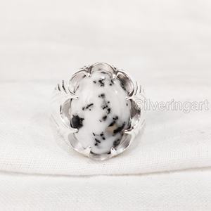 ขายส่งMansแหวนธรรมชาติDendriticโอปอลอัญมณีตุลาคมBirthstoneแหวนปาร์ตี้คําเครื่องประดับแหวนเงิน 925 - Product Image 3