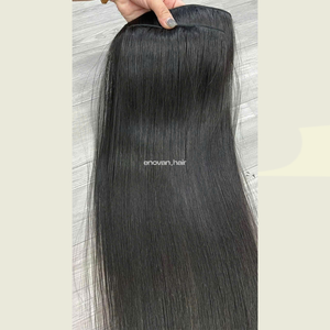 Haute Qualité CLIP IN Extensions De Cheveux Vietnamiens Vierge Cuticule Humaine Alignée Double Dessiné Doux Soyeux Texture Usine Directe - Product Image 5