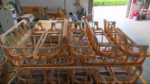 Sofá Moderno de Dos Plazas con Diseño Curvo Orgánico, Tapizado en Bouclé, Ecológico, con Patas de Madera y sin Brazos, para Sala de Estar, Escuela o Parque de Lujo - Product Image 3