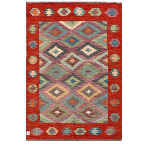 พรมกิลิมไมมาณา อัฟกานิสถาน ขนาด 207 x 143 ซม. พรมและชุดพรมแบบดั้งเดิมของชาวอัฟกัน - Product Image 1