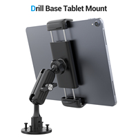 Support de tablette en aluminium réglable avec base de fixation pour tableau de bord de camion ou bateau, compatible avec iPad et téléphones, design universel