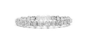 Bracelet tendance pour femme en or blanc massif 14 carats plaqué rhodium certifié VDS IGI, diamants de laboratoire taille ovale, 13G, cadeau de fiançailles - Product Image 5