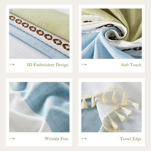 Mbroided-Mantel para ining inable, Ust UST roof pillpillproof Oil esistant ottotton ininen ecectangle able loths OM M - Product Image 5