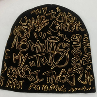 Gorro de Punto Cálido de Invierno Unisex de Alta Calidad, Diseño de Personajes Bordados en 3D, Jacquard con Pedrería