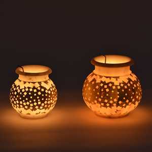 Fer Degchi Doop Stand & Photophore Bougeoir pour la Décoration Intérieure Filet Style Or indien rustique bougie Support En Acier Inoxydable - Product Image 5