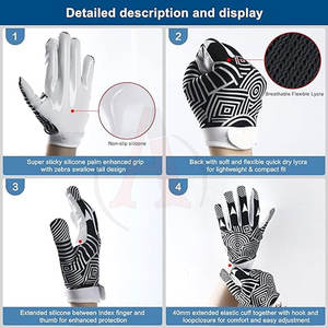 Gants professionnels de qualité supérieure sur mesure à bas prix Sports de plein air Gants de football américain - Product Image 4