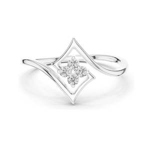 0.1 CT Round Brilliant Lab Diamond Cluster <b>Ring</b> for Women VVS-VS EF Clarity, CVD-Grown 18KT, 14KT, 10KT Gold & 925 <b>Silver</b> - Product Image 2