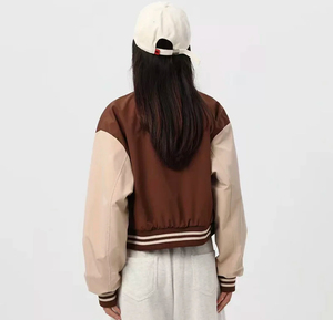 แจ็กเก็ตเบสบอลบอมเบอร์ขนแกะสไตล์เท่สำหรับผู้หญิงสำหรับฤดูหนาวผ้าขนแกะขนาดพิเศษถักด้วยกระดุมสำหรับผู้ชาย - Product Image 2