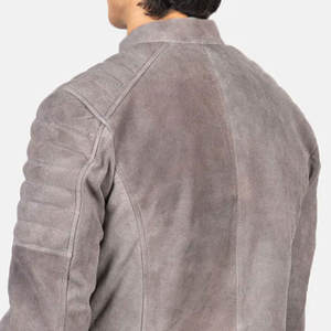 แจ็กเก็ตหนังแฟชั่นสำหรับผู้ชายสีพื้นแจ็กเก็ตหนังแฟชั่นทำจากโรงงาน - Product Image 4