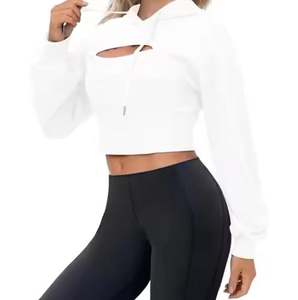 Sweat à capuche court pour femmes décontracté confort tricoté tissu expédition rapide impression mignonne sur le devant col à capuche pour les saisons d'hiver - Product Image 6