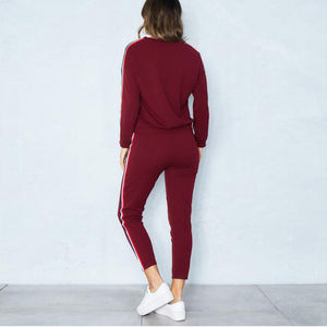 Vêtements pour femmes Logo personnalisé Body en éponge française Survêtements deux pièces pantalon long à capuche Ensemble de vêtements de plein air 2 pièces pour femmes - Product Image 2