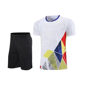 Uniforme de tennis de table pour homme adulte personnalisable 2024, de haute qualité, respirant, écologique, séchage rapide, sublimation, col en V, 100% coton - Product Image 6
