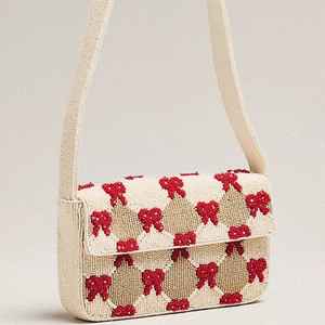 Bolso de mano único con bordado de cuentas para mujer, bolso hecho a mano con bordado. - Product Image 3