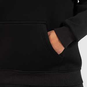 High Quality <b>Black</b> Oversized <b>Hoodie</b> For Women Custom Logo <b>Plain</b> Long Sleeve Fleece Jacket Pullover Style Washed Effect Plus Size - Product Image 5