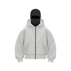 Sweat à capuche décontracté pour homme, 600 g/m², épais, vert armée, uni, coupe oversize, hiver, 100 % coton, avec fermeture éclair et cagoule intégrée, motif lettre - Product Image 4