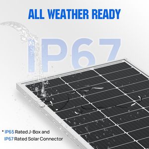 Bifacial 195 watt năng lượng mặt trời Mô hình/Bảng điều khiển PV tấm Monocrystalline hiệu quả cao PV bền cho ngôi nhà Roof RV thuyền cắm trại Đen - Product Image 6