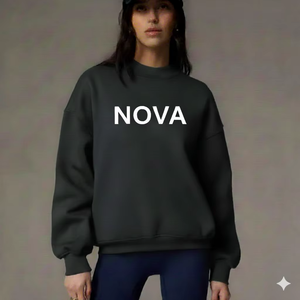 เสื้อสเวตเชิ้ตผู้หญิงคอตั้งพิมพ์ลายปักเลื่อมทรงโอเวอร์ไซส์ ทรงหลวม ผ้าเนื้อนุ่ม สไตล์สตรีท สำหรับฤดูหนาว - Product Image 1