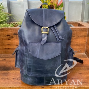 Haute qualité personnalisable hommes à la mode en cuir de vache véritable sac à dos pour ordinateur portable grande capacité en cuir véritable voyage luxe sac à dos - Product Image 1