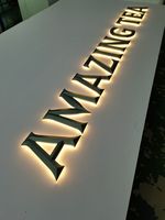 Lettres en acrylique personnalisées rétroéclairées, enseigne de magasin, logo rétroéclairé en acier inoxydable, rétroéclairage LED de haute qualité, signalétique de devanture de magasin