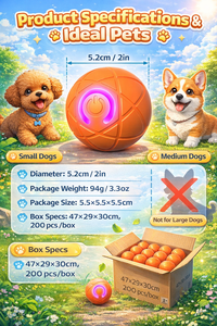 Jouet interactif pour animaux de compagnie, balle roulante électrique rechargeable par USB, en PC et TPR, résistant aux morsures, mouvement automatique, pour chien et <span class=keywords><strong>chat</strong></span> - Product Image 2