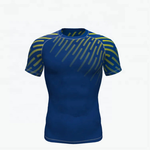 Wholesale Saleh Enterprises Premium Men <b>Compression</b> Shirt Spandex/Polyester Tight Fit Quick Dry Solid Color Sublimation Printed - Product Image 4