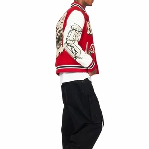 Veste universitaire pour hommes et femmes, mélange de coton, col montant, broderie personnalisée, nom et numéro, style baseball, streetwear, manteau d'hiver - Product Image 2