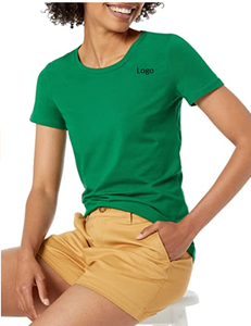 T-shirt ras du cou pour femmes, coupe classique à manches courtes, tendance, personnalisé, avec impression sur fond blanc - Product Image 4