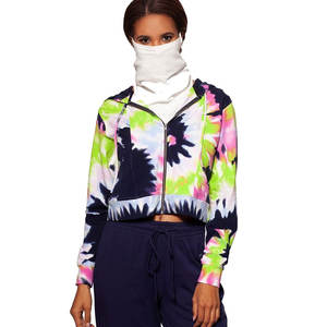 New Fashion Women's <b>Zipper</b> <b>Sweatshirt</b> Sexy Crop Hoodie with Short Sleeve Plus Size Zip-up Hoodie Tops - Product Image 1