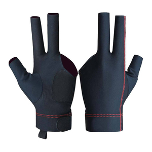 Custom Billiards Sports Gloves Breathable Lightweight Non Slip Polyester Spandex Pad 3 Fingers Pool Cue Shooting Snooker - Product Image 1
