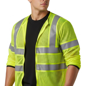 High Visibility Reflective Safety <b>Jacket</b> Mesh Workwear for Construction Workers - Product Image 1
