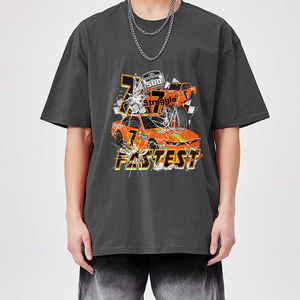 Camiseta de algodón estampada 100% de alta calidad para hombre DTG personalizada de gran tamaño Vintage de manga larga de punto de longitud larga lavada-Venta al por mayor - Product Image 4