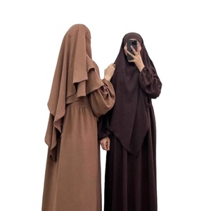 Abaya fluide pour femmes avec des détails élégants sur les manches, tenue modeste, vente en gros, Eid Ramadan, Abaya élégante en une seule pièce - Product Image 1