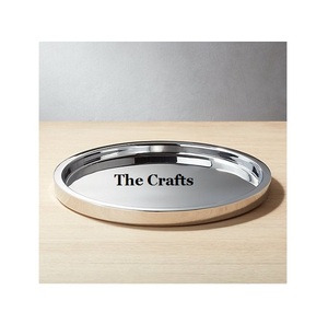 Plateau de service en acier et en bois au design attrayant avec plateau de service de vaisselle de forme ronde pour les meilleures ventes - Product Image 3