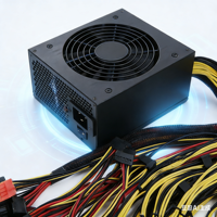 Bloc d'alimentation ALEO 4U Silent ATX 2000W 20+4 broches 12V compatible avec 8 connecteurs de cartes graphiques, pour serveur, noir, en matériau PC