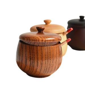 Juego de Azucareros de madera de color marrón de tamaño mediano Utensilios de cocina de tamaño mediano Tazón de madera para restaurante - Product Image 5