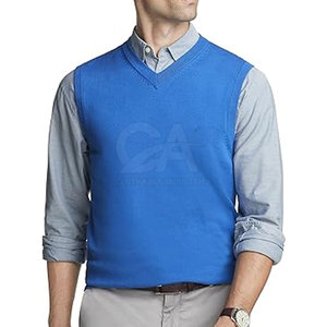 Logo personnalisé pour hommes Pull sans manches à la mode pour hommes Pull sans manches en tricot Gilet Top pour la superposition - Product Image 2