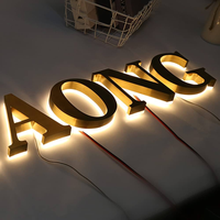 Enseigne lumineuse LED personnalisée en acrylique rétroéclairé avec logo 3D pour bureau, lettres en métal rétroéclairées, logo mat illuminé pour entreprise