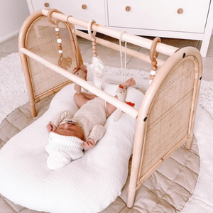 Gym pour bébé en rotin naturel tissé à la main-Playtime écologique pour les nourrissons, fait à la main au Vietnam - Product Image 5
