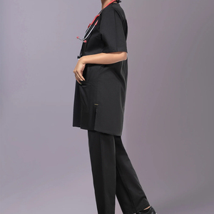 Uniforme médico con cuello de pico, uniforme de enfermería hospitalaria para mujer, uniforme de hospital estirable con nombre personalizado de alta calidad - Product Image 4