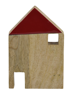 Juego de 2 Adornos Decorativos de Madera para el Hogar con Techo Rojo - Product Image 3