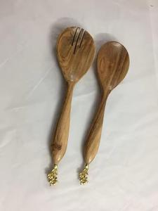 Hot Sale Customizable Professional Kitchen Home Elegant Wood <b>Salad</b> <b>Server</b> Set With Resin Handle for Home Use Handcrafted India - Product Image 4