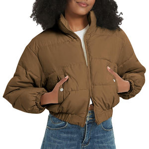 High Street femmes hiver doudoune luxe recadrée en cuir coupe-vent et imperméable en plein air chaud vêtements en gros - Product Image 3