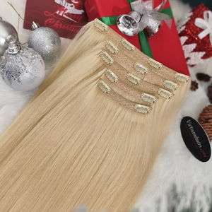 Venta caliente-Clip-in 100% Cabello humano vietnamita Calidad Premium Cutícula completa Extremos de cabello estirados dobles Precio al por mayor 2025 - Product Image 1