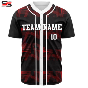 Maillot de baseball sport imprimé à séchage rapide OEM, maillots de baseball rouges pour hommes avec design américain, design personnalisé, maillot de softball unisexe - Product Image 4